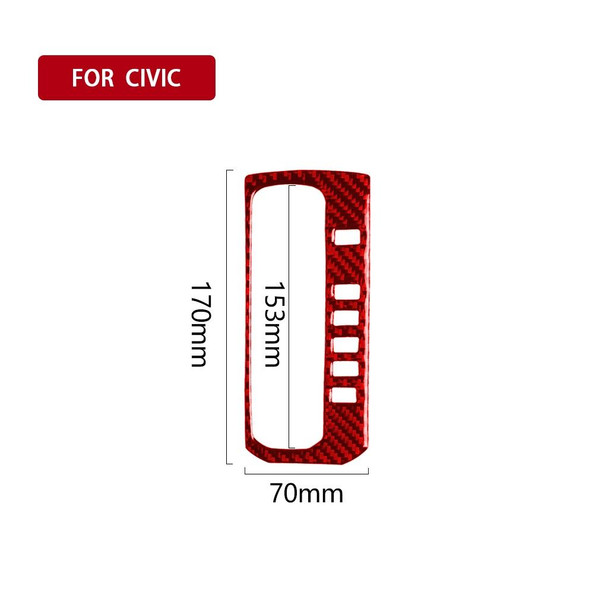 Car Carbon Fiber Gear Button Frame Decorative Sticker for Honda Tenth Generation Civic 2016-2019, Right Drive (Red)