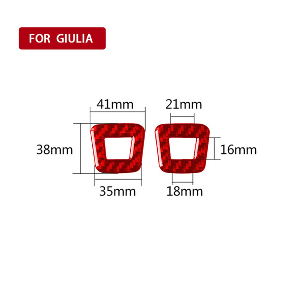 2 PCS / Set Carbon Fiber Car Microphone Panel Decorative Sticker for Alfa Romeo Giulia 2017-2019,Left and Right Drive Universal (Red)