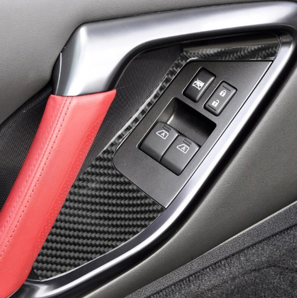 2 PCS Car Carbon Fiber Window Lift Defogger Panel Decorative Sticker for Nissan GTR R35 2008-2016, Left and Right Drive Universal