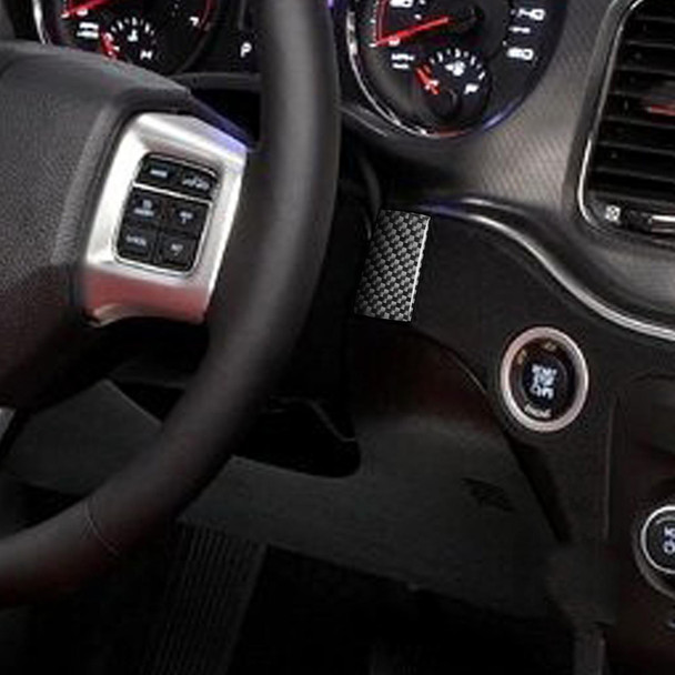 Carbon Fiber Car Steering Wheel Left Right Side Decorative Sticker for Dodge Challenger 2015 to Now, Left Driving