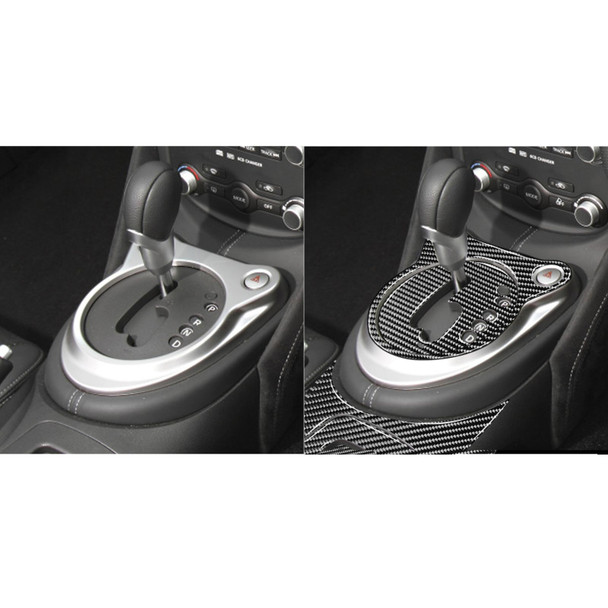 5 in 1 Car Carbon Fiber Gear Position Cup Holder Panel Decorative Sticker for Nissan 370Z Z34 2009-, Right Drive