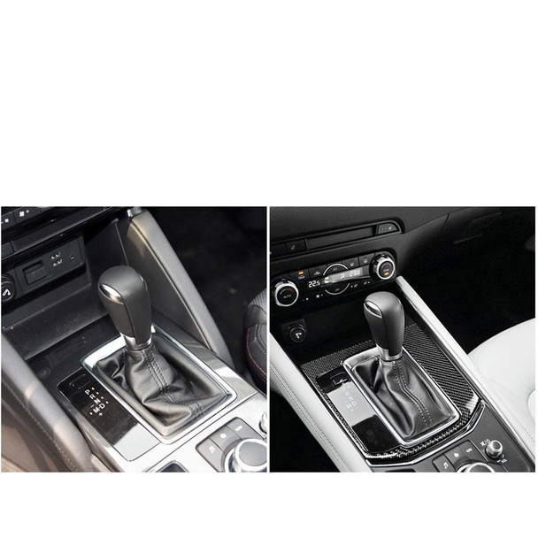 Car Carbon Fiber Gear Panel Decorative Sticker for Mazda CX-5 2017-2018, Left Drive