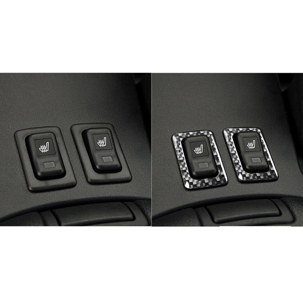 2 PCS Car Carbon Fiber Seat Heating Button Frame Decorative Sticker for Mazda RX8 2004-2008, Left and Right Drive Universal