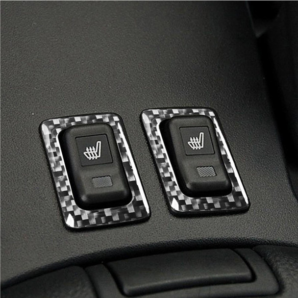 2 PCS Car Carbon Fiber Seat Heating Button Frame Decorative Sticker for Mazda RX8 2004-2008, Left and Right Drive Universal