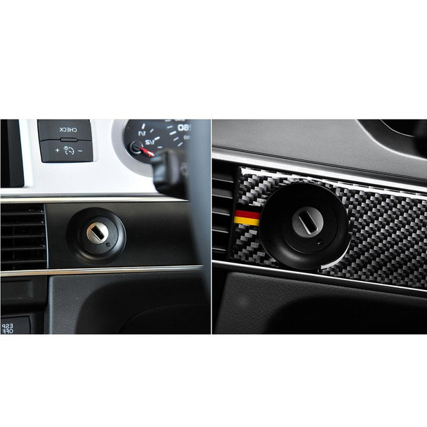 Car Carbon Fiber German Flag Color Keyhole Decorative Sticker for Audi A6 2005-2011, Right Drive