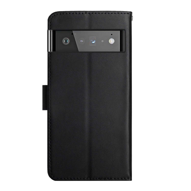 Google Pixel 6 Genuine Leather Fingerprint-proof Horizontal Flip Phone Case(Black)