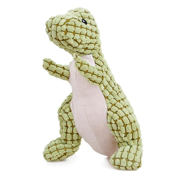 3372 Dinosaur Shape Plush Chew Molar Squeaky Toys for Pet Dogs to Clean the Teeth(Green)