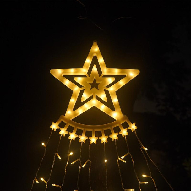 10LM 350 LED Star Waterfall Light Christmas Tree String Lights Outdoor Meteor Light, Plug Spec: EU Plug(Warm White Light)