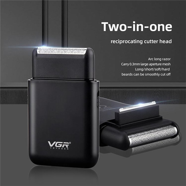 VGR V-390 5W USB Portable Reciprocating Electric Shaver (Black)