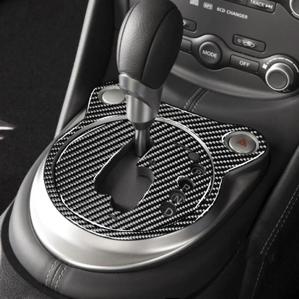 Car Carbon Fiber Gear Shift Panel Decorative Sticker for Nissan 370Z Z34 2009- Right Drive