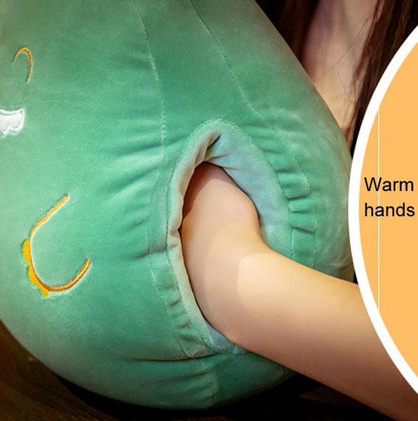 Cartoon Pillow Warm Hand Covering Animal Fruit Doll Girlfriend Gift, Height: 30cm(Dinosaur)