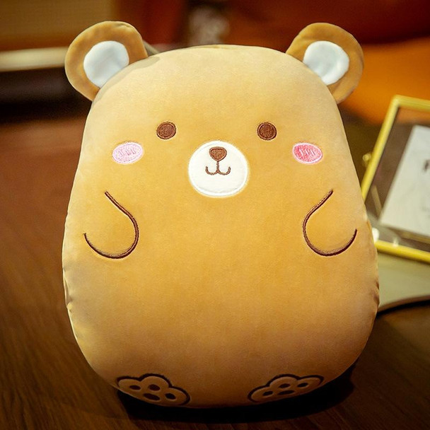 Cartoon Pillow Warm Hand Covering Animal Fruit Doll Girlfriend Gift, Height: 30cm(Brown Bear )