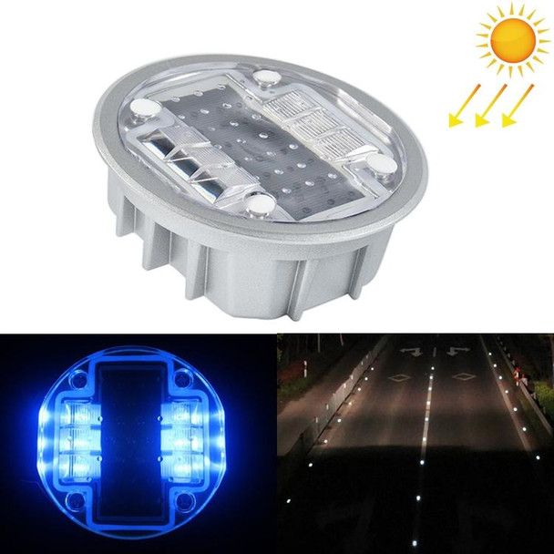 Solar Round Embedded Road Stud Light Car Guidance Light Road Deceleration Light, Flashing Bright Version (Blue)