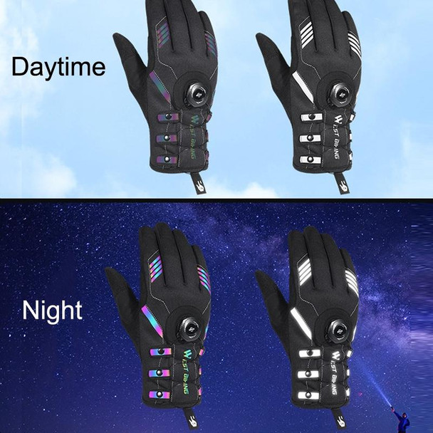 A Pair WEST BIKING Cycling Breathable Self-locking Gloves with Buckle, Size: L(Colorful Type)