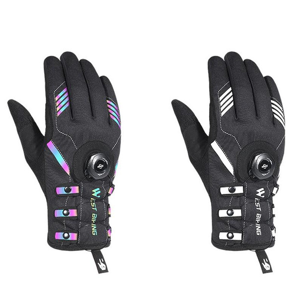 A Pair WEST BIKING Cycling Breathable Self-locking Gloves with Buckle, Size: M(Colorful Type)