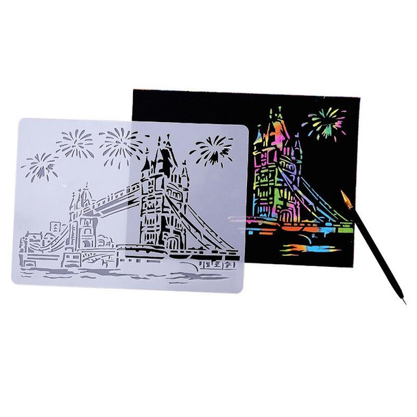 10 PCS 2 London Bridge Construction Series Painting Template Theme City A4 Label Template