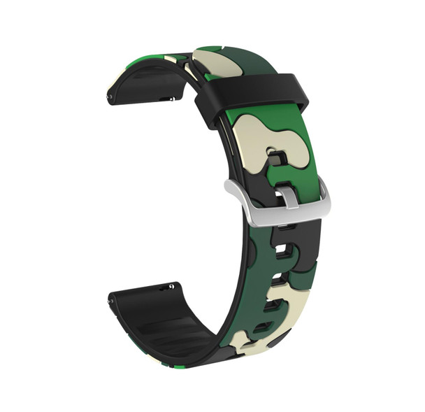 20mm - Fossil Mens Sport Camouflage Silicone  Watch Band with Silver Buckle(4)