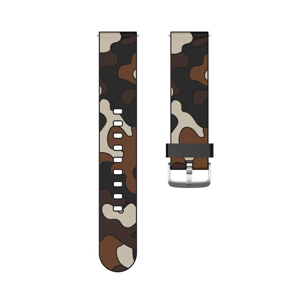 20mm - Amazfit GTS / GTS 2 Camouflage Silicone  Watch Band with Silver Buckle(2)