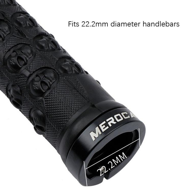 MEROCA Mountain Bike Anti-slip Shock Absorber Riding Grip Cover, Style: Bilateral Lock Skull ME23 Black