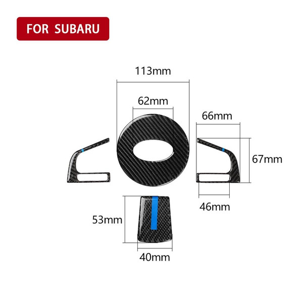 4 in 1 Car Carbon Fiber Blue Steering Wheel Button Decorative Sticker - Subaru Forester 2016-2018, Left and Right Drive Universal