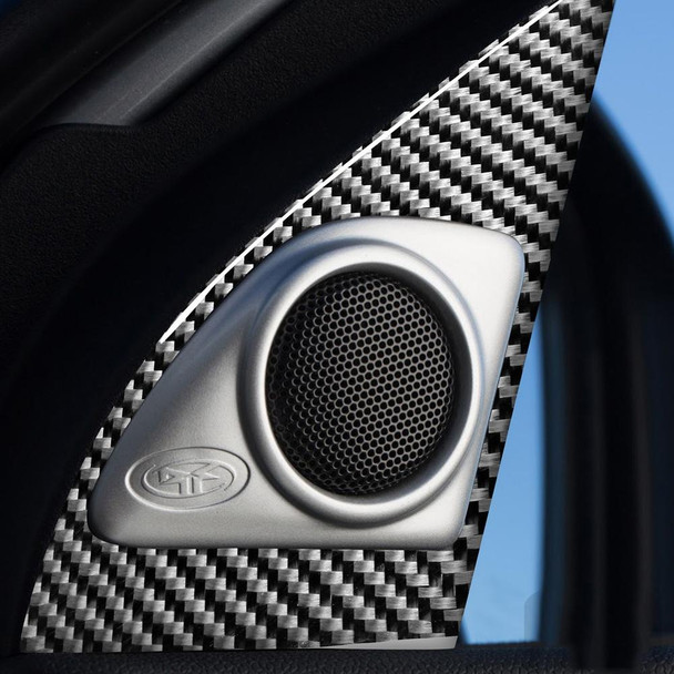 2 PCS Car Carbon Fiber Left and Right Speakers Decorative Sticker for Mitsubishi Lancer EVO (Only DE / ES) 2008-2015, Left and Right Drive Universal