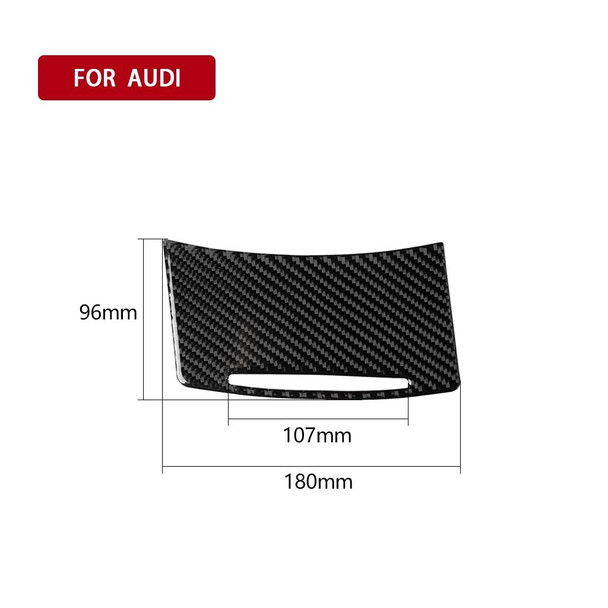 Car Carbon Fiber Storage Cover Decorative Sticker for Audi A6 2005-2011, Left Drive