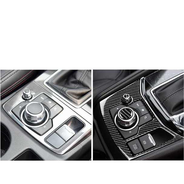 Car Carbon Fiber Electronic Handbrake Panel Decorative Sticker for Mazda CX-5 2017-2018, Right Drive