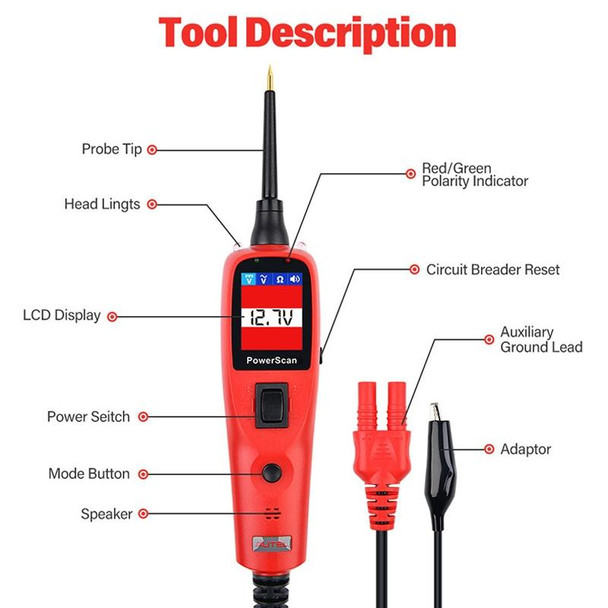 AUTEL PS100  Automotive Circuit Tester Automotive System Diagnostic Tool