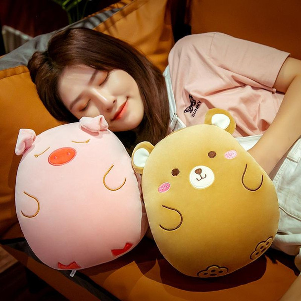 Cartoon Pillow Warm Hand Covering Animal Fruit Doll Girlfriend Gift, Height: 30cm(Pink Pig )