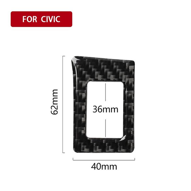 Car Carbon Fiber Double Flash Frame Decorative Sticker for Honda Tenth Generation Civic 2016-2019