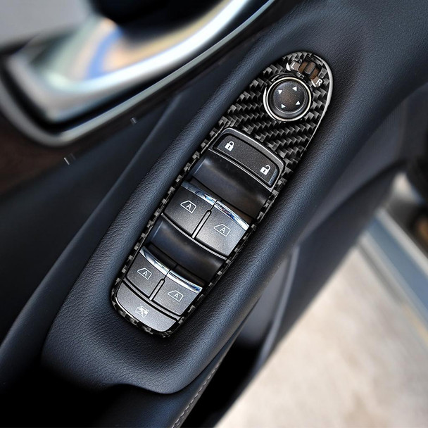 4 PCS Car Carbon Fiber Window Lift Panel Decorative Sticker for Infiniti Q50, Left Drive