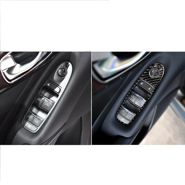 4 PCS Car Carbon Fiber Window Lift Panel Decorative Sticker for Infiniti Q50, Left Drive