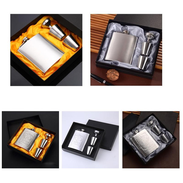 Portable Stainless Steel Hip Flask Set With Wine Glass Funnel(7OZ Yellow Grunge)