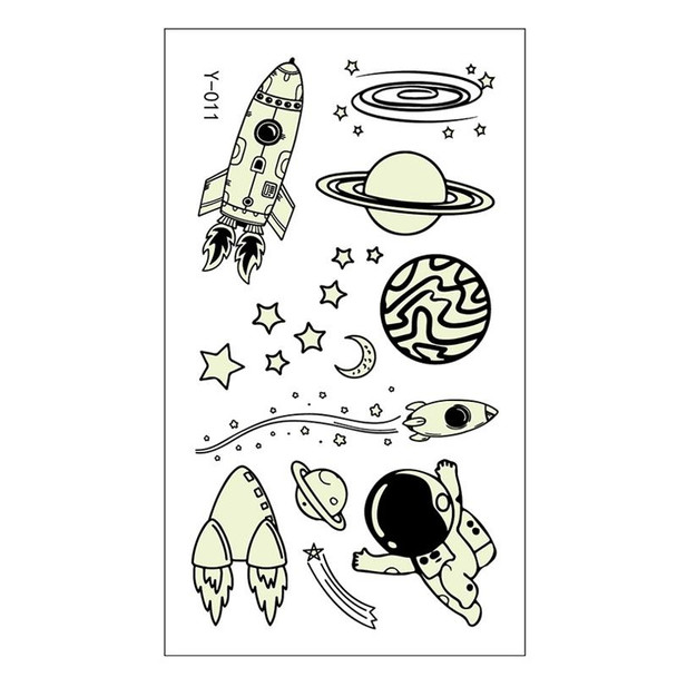 20 PCS Cartoon Spaceship Luminous Children Tattoo Stickers(Y-011)