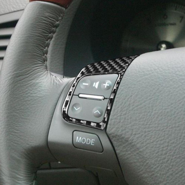 2 PCS / Set Carbon Fiber Car Steering Wheel Button B Version Decorative Sticker for Lexus GS 2006-2011,Left and Right Drive Universal