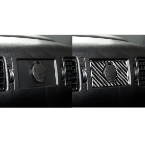 Carbon Fiber Car Rear Cigarette Lighter Switch Decorative Sticker for Toyota Tundra 2014-2018, Left Right Driving Universal