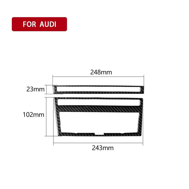 Car Carbon Fiber Solid Color Air Conditioning CD Panel Decorative Sticker for Audi A6 2005-2011, Left and Right Drive Universal