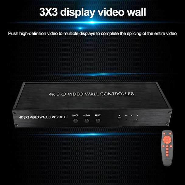 NK-BT88 4K 3X3 HDMI Video Wall Controller Multi-screen Splicing Processor with Remote Controller