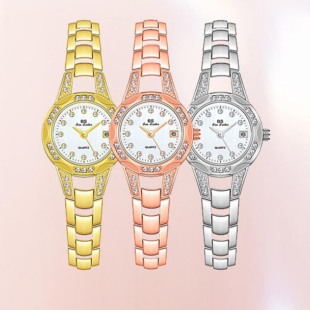 BS Bee Sister FA1679  Ladies Diamond Chain Watch Cute Small Round Watch With Calendar(Gold)