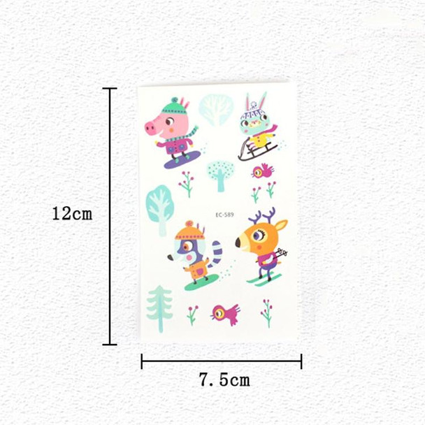 20 PCS Waterproof Anti-Sweat Children Cute Cartoon Animal Tattoo Stickers(EC-614)