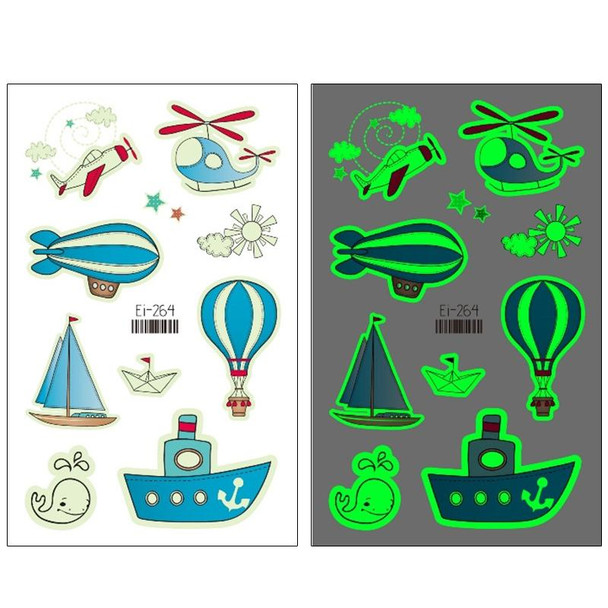 20 PCS Waterproof Children Luminous Cartoon Transport Car Tattoo Sticker(Ei-264)