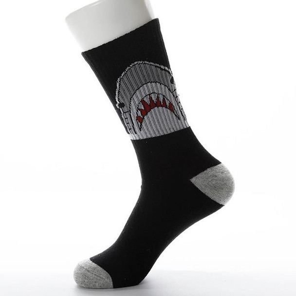 10 Pairs Cartoon Shark Socks Funny Fashion Cotton Socks(Black)