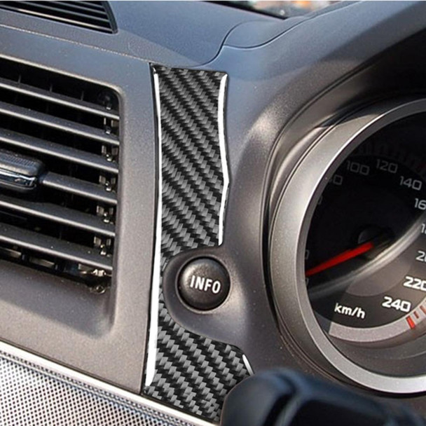 Car Carbon Fiber INFO Button Decorative Sticker for Mitsubishi Lancer EVO 2008-2015, Left Drive