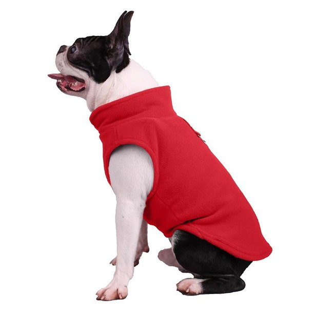 Winter Polar Flannel Pet Clothes French Bulldog Coat Pug Costumes Jacket for Dogs for Puppy Dogs, Size:XL(Red)