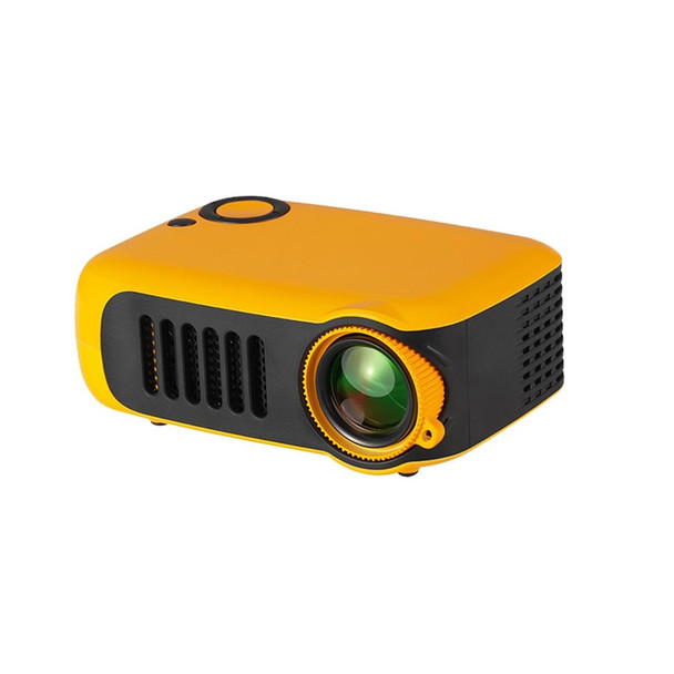 A2000 Portable Projector 800 Lumen LCD Home Theater Video Projector, Support 1080P, UK Plug (Yellow)