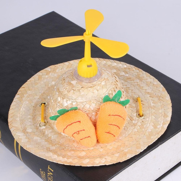 2 PCS Pet Bamboo Dragonfly Straw Hat Headdress Cat Dog Decoration, Size: L(Little Bear)