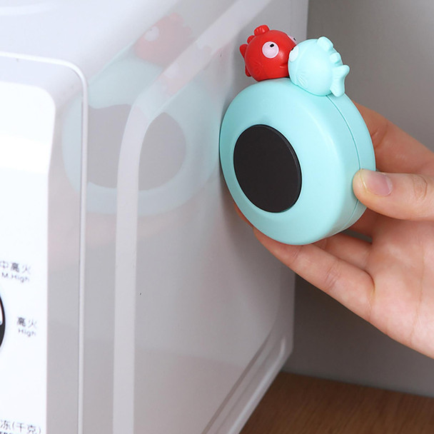 2 PCS Animal Cartoon Mechanical Timer Refrigerator Magnet Timer Kitchen Reminder, Specification:  Bubble Fish (Gray)