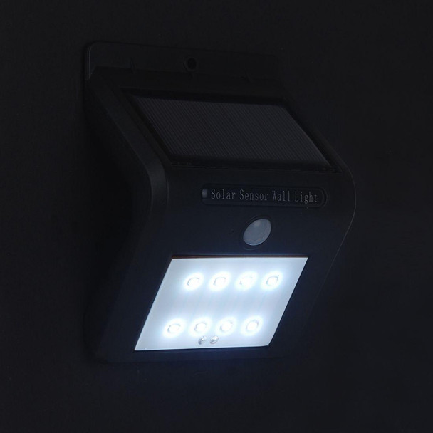 IP65 Waterproof White Light, 8 LEDs Solar Motion Sensor Wall Light with Solar Panel