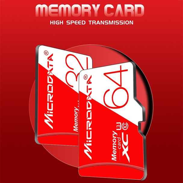 MICRODATA 64GB High Speed U3 Red and White TF(Micro SD) Memory Card