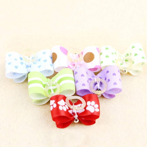 20 PCS Handmade Cute Pet Dog Bow Loverly Bowknot Dog Ties(Random Color)